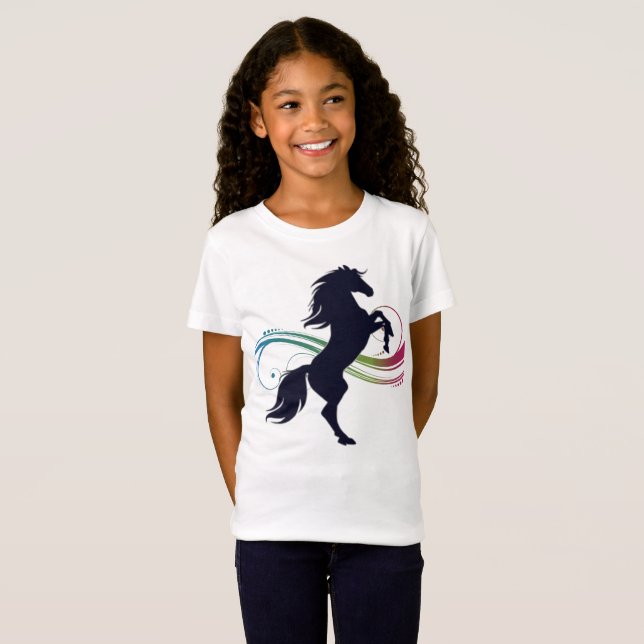 Colorida camiseta de Chicas de caballos (Anverso completo)