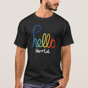 Colorida camiseta de Hello World