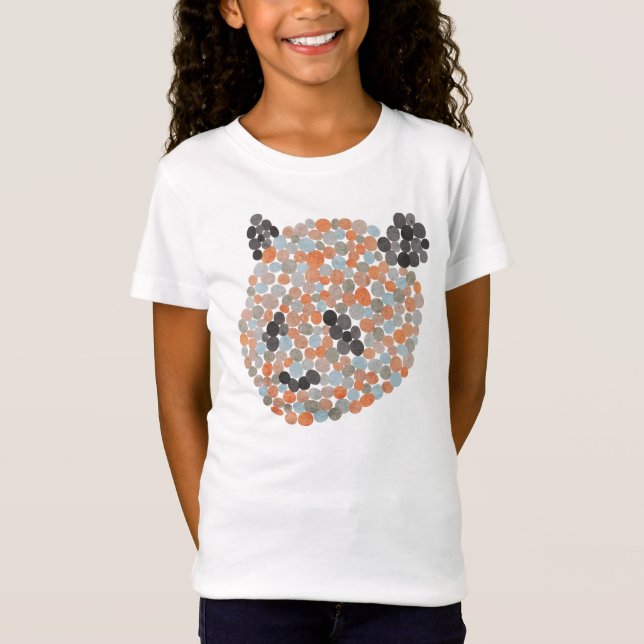 Colorida camiseta de oso panda punteada (Anverso)