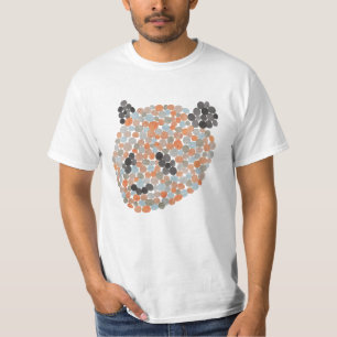 Colorida camiseta de oso panda punteada