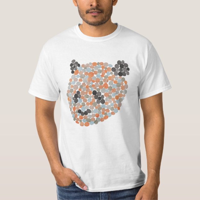 Colorida camiseta de oso panda punteada (Anverso)