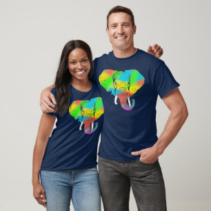 Colorida camiseta de paquidermo