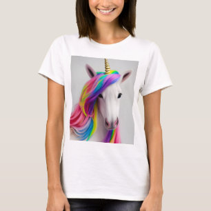 Colorida camiseta de pelo arcoiris de unicornio Ch
