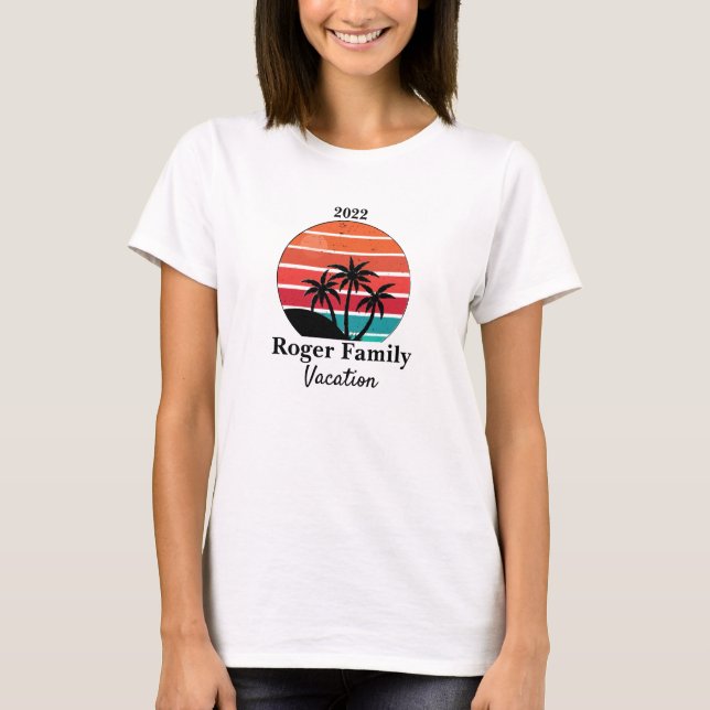 Colorida camiseta de vacaciones de reunión familia (Anverso)
