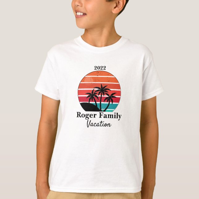 Colorida camiseta de vacaciones de reunión familia (Anverso)