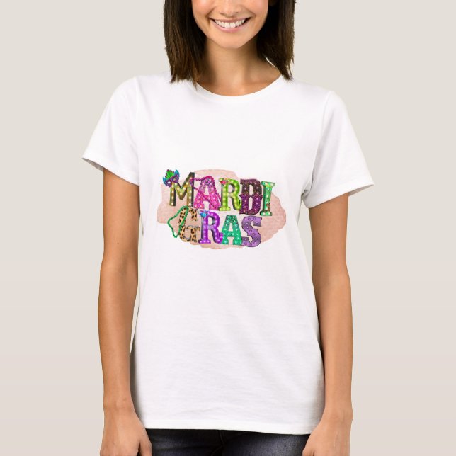 Colorida camiseta del Mardi Gras (Anverso)