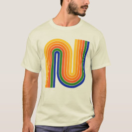 Colorida camiseta geométrica estilo retro de los a