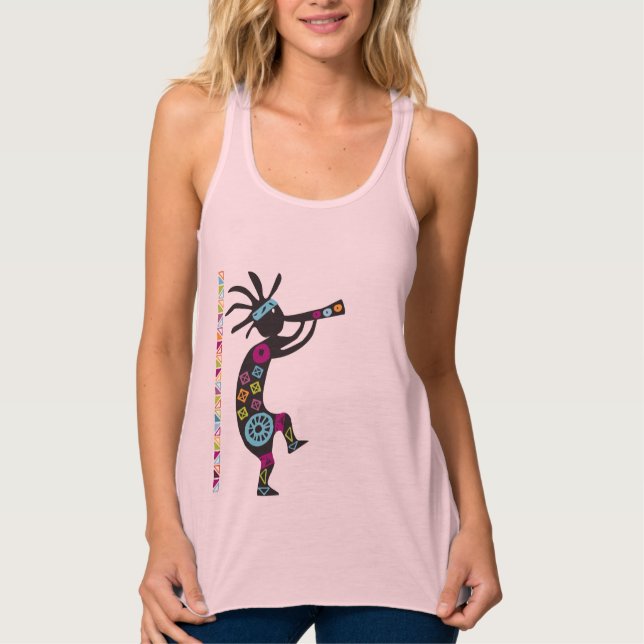 Colorida camiseta Kokopelli nativo estadounidense (Anverso)
