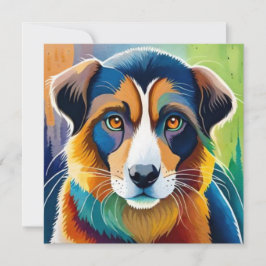 Colorida cara de perro cerca