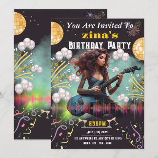 Colorida celebración de Confetti Invitación de cum