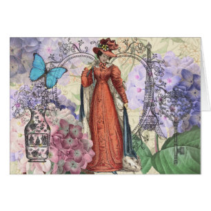 Colorida Chica roja de mujer victoriana