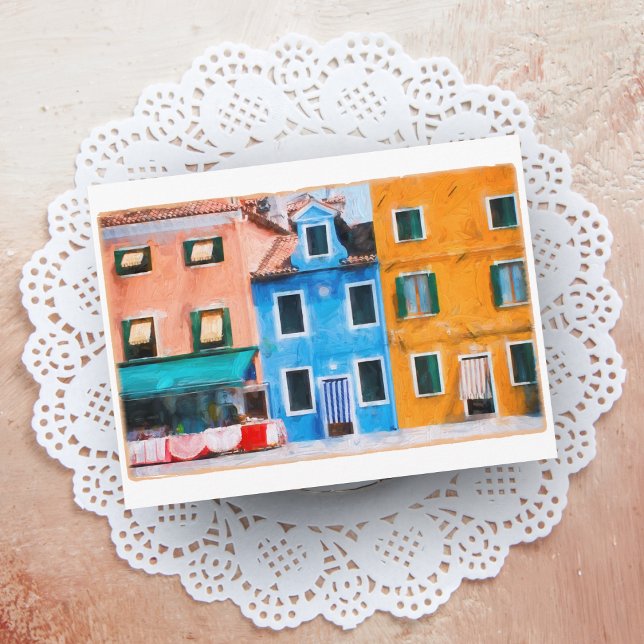 Colorida ciudad de Burano Italia postal (Subido por el creador)