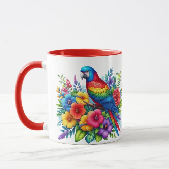 Colorida Copa de diseño de loro (Izquierda)