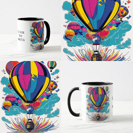 Colorida copa de estímulo de globos de aire calien