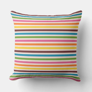 Colorida, divertida franja horizontal almohada ext