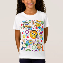 Colorida Emoji cómica frente a la camiseta