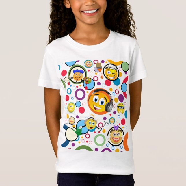 Colorida Emoji cómica frente a la camiseta (Anverso)