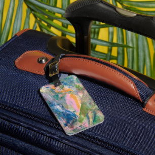 Colorida etiqueta de equipaje Boho Rainbow Travel 