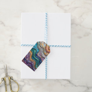 Colorida etiqueta de regalo de ondas rizadas de Ab