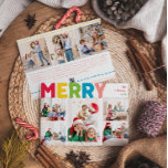 Colorida Feliz Año De Navidad En Reseña 8 Foto<br><div class="desc">Capturar la alegría y la magia de la temporada navideña con este año navideño único y festivo, colorido, navidad en la revisión 8 de la tarjeta de festividad fotográfica. Su diseño es sencillo y divertido, con una paleta de colores arcoiris de color rojo, verde, amarillo, azul, naranja y rosa, creando...</div>