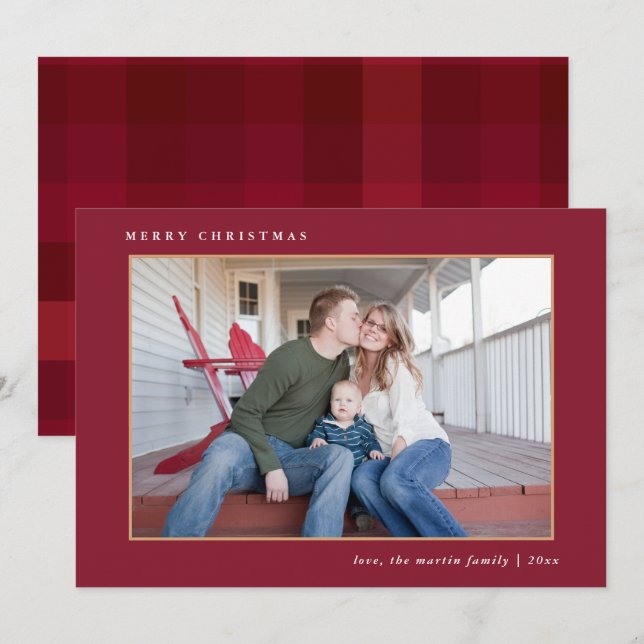 Colorida Feliz Navidad Papel rojo (Anverso / Reverso)