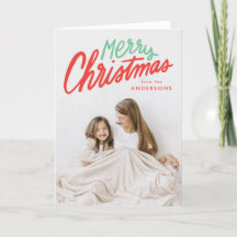 Colorida Feliz Navidad Rojo y Verde 2 Foto