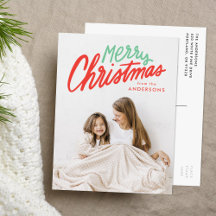 Colorida Feliz Navidad Rojo y Verde 2 Foto