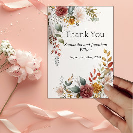 Colorida floral bohemia gracias tarjeta