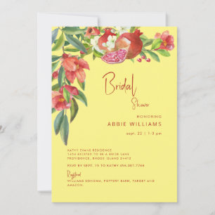 Colorida Granada Toscana Invitación de Boda Roja y