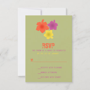 Colorida hawaiana Hibiscus Wedding RSVP