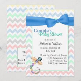 Colorida invitación a Baby Shower de pareja de che