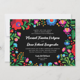 Colorida invitación a bodas mexicanas