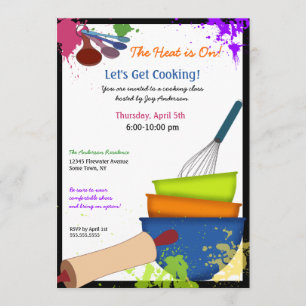 Colorida invitación a cocinar con espuma