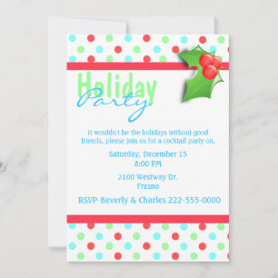 Colorida invitación a fiesta de polka Dot