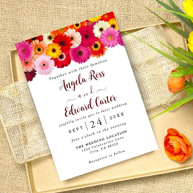 Colorida invitación a la boda de Daisy Florals (Subido por el creador)