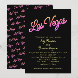 Colorida invitación a la boda de Las Vegas