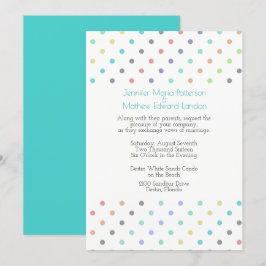 Colorida invitación a la boda de polka