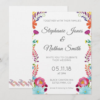 Colorida invitación a la boda floral