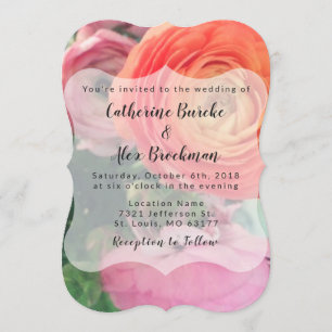 Colorida invitación a la boda floral