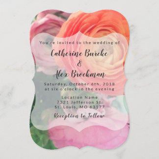 Colorida invitación a la boda floral