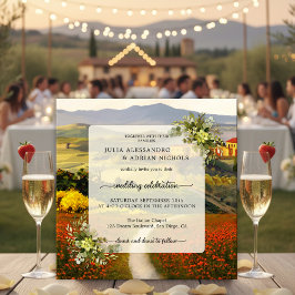 Colorida invitación a la boda toscana