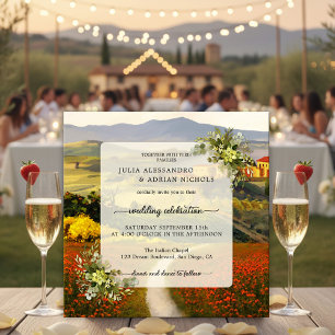 Colorida invitación a la boda toscana