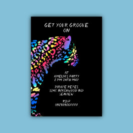 Colorida invitación a la fiesta arcoiris Jaguar