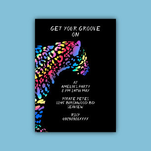 Colorida invitación a la fiesta arcoiris Jaguar