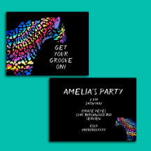 Colorida invitación a la fiesta arcoiris Jaguar