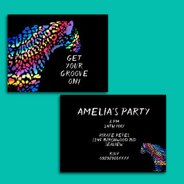 Colorida invitación a la fiesta arcoiris Jaguar