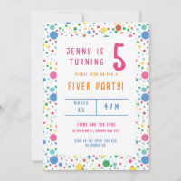 Colorida invitación a la fiesta de cumpleaños de P