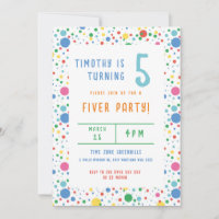 Colorida invitación a la fiesta de cumpleaños de P