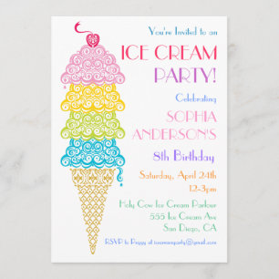 Colorida invitación a la fiesta del helado