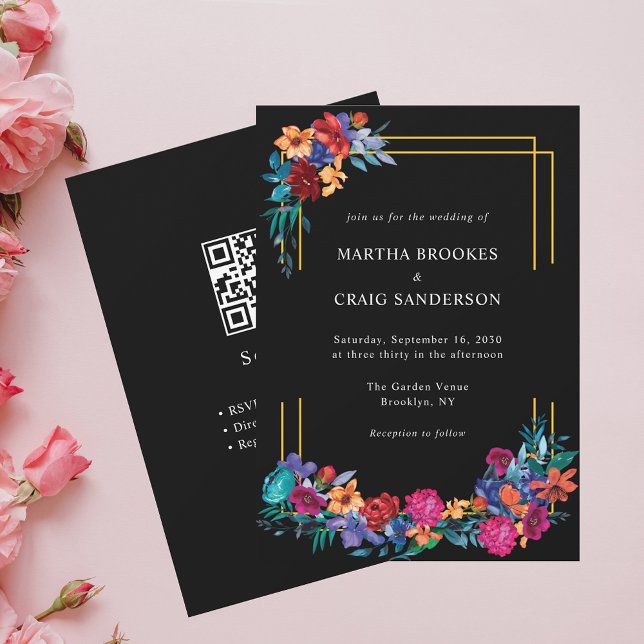 Colorida Invitación a la Fiesta Mexicana Floral (Subido por el creador)